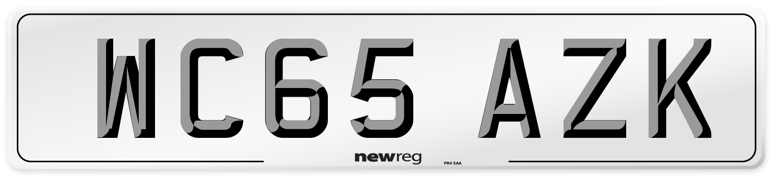 WC65 AZK Number Plate from New Reg